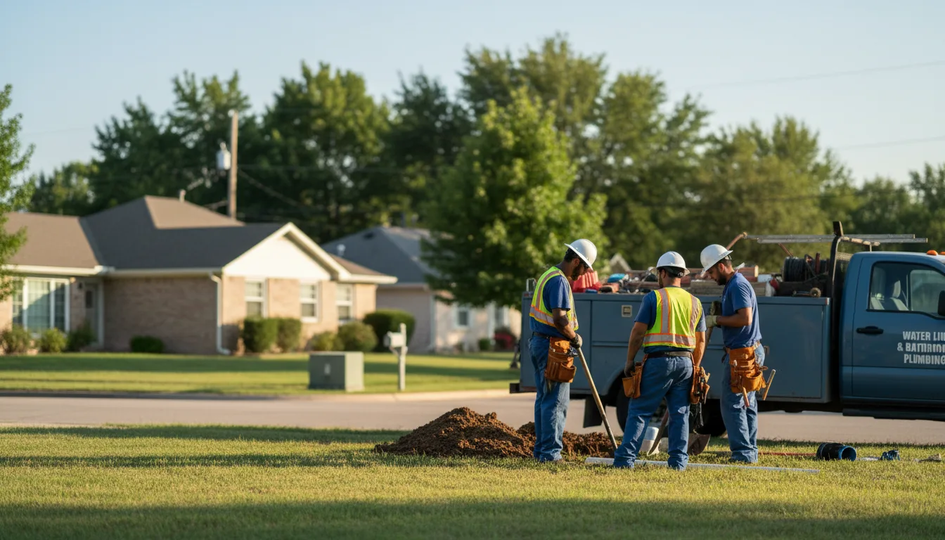 Residential water line and bathroom plumbing service in Aurora, IN